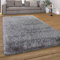 Paco Home Alfombra Salon De Habitacion Pelo Largo Lisa Felpa Moderna, tamaño:160x230 cm, Color:Gris