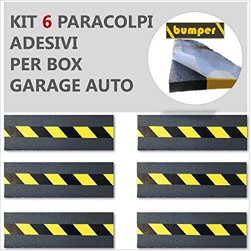 FUTURAZeta - Bumper 6 Pezzi Adesivi | Paracolpi Garage Auto| Protezione paraurti Portiere| Profilo Adesivo paracolpi parcheggio | Muro Parete Box Auto Resistente all'umidità | Made in Italy