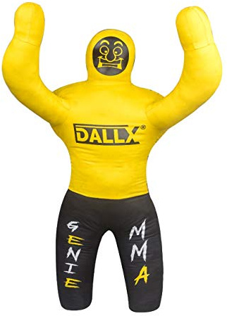 DALLX Kids Grappling Dummy for Fitness Training Practice Wrestling Judo Karate MMA Punching Dummy for Kids Jiu-Jitsu - UNFILLED (Yellow, 40)