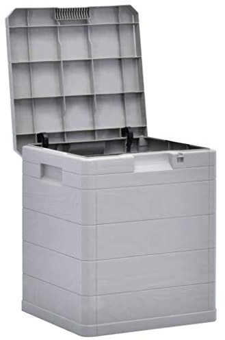 Festnight Auflagenbox Wasserdicht Garten-Aufbewahrungsbox 90 L Gartenschrank Wetterfest Gartenbox Box Outdoor Truhe Balkon Aufbewahrungstruhe Sitzauflagen Box Wasserdicht Hellgrau