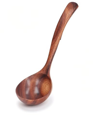 Cyrank Suppenkelle, Holzlöffel Klein Mit Langem Griff, Schöpfkelle, Suppenkelle Holz, Ladellöffel, Langer Griff, Schöpfkelle Für Suppe, Holzkelle Zum Kochen, Saucenlöffel, Servierlöffel(S)