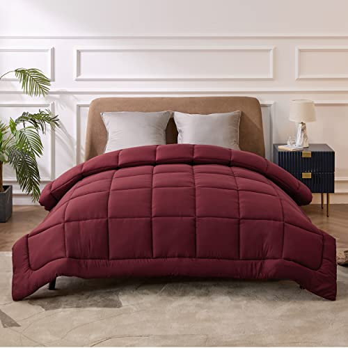 BEDSURE Bettdecke 155x220 Winterdecke 450gsm - Warm Winterdecke 155 x 220 cm für Winter, 220x155 Waschbar Dicke Winterbettdecke, Rot