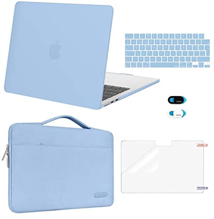 MOSISO Kompatibel mit MacBook Air 13 Zoll Hülle M5 M4 M3 M2 2026-2022 13,6 | Passgenau, Kratzfest, Hartschale&Laptoptasche&Tastaturschutz&Webcam Cover&Displayschutz A3449 A3240 A3113/2681