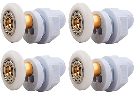 Qikuver Duschkabin rullar, 4 delar reservrullar reservdelar duschkabiner glasdörrrulle, kopparstav skjutdörrhjul, för duschdörr rullar duschkabiner rullar badrumstillbehör (23 mm)