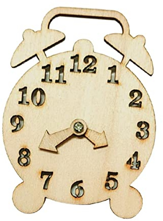 Sharplace Hölzerne Uhr Spielzeug unlackiert, Holz Busy Board DIY Material Uhr Spielzeug, Kinder Uhr Lernspielzeug, Feinmotorik für Flugzeug Reise Spielzeug