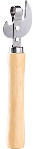 KINHA Abrelatas Manual de Acero Inoxidable con Mango de Madera, Cuchillo enlatado, abrelatas, abrebotellas de Cerveza, Destornillador, diseño de Doble Uso