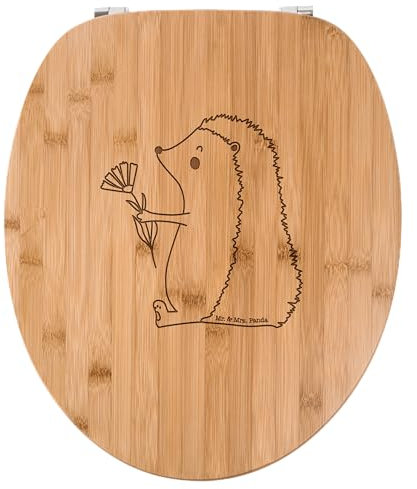 Mr. & Mrs. Panda WC Sitz Igel Blumen - Geschenk, Tiere, Toilette, Gute Laune, Toilettendeckel, Klobrille, WC-Sitz, Tiermotive, lustige Sprüche, Gute