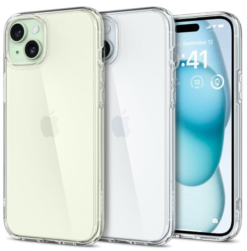 Spigen für iPhone 15 Ultra Hybrid Hülle [Anti-Yellowing] Case Handyhülle Schutzhülle Cover Transparent Durchsichtig Dünn Slim -Crystal Clear