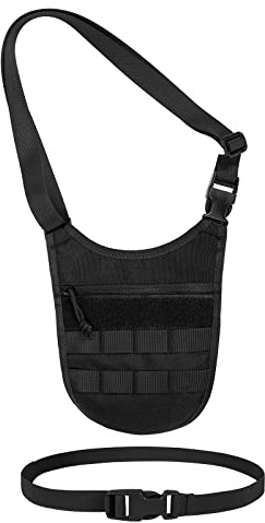 TAC5TAC Unterarm-Schultertasche für Herren, schmal, diebstahlsicher, verdeckt, Crossbody, taktische Brusttasche, Molle-Tasche mit elastischem Bund