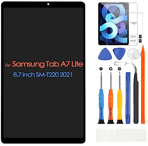 ARSSLY SM-T220 LCD-Bildschirm für Samsung Galaxy Tab A7 Lite Wi-Fi 8,7 Zoll Touchscreen Display Ersatz mit Reparaturset