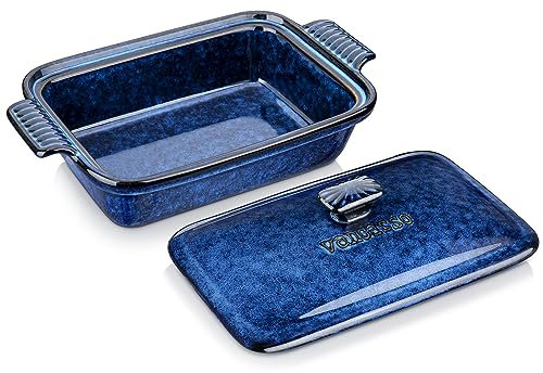 vancasso Casseruola stellata con coperchio, 1,9 litri profonda per lasagne in ceramica