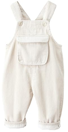 Panegy Toddler Baby Boy Girl Salopette Pantaloni senza maniche regolabili in tinta unita con una tasca Jumpsuit Outfit Bib Pants Loose Snap Suspender Overalls Bambini Beige 9-12 Mesi