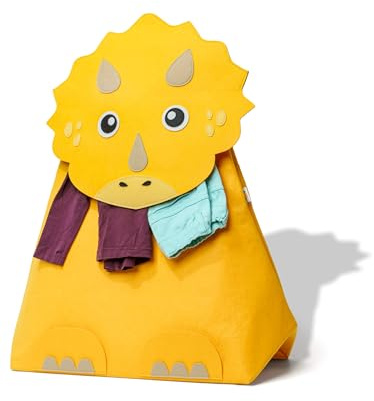 Premium Wäschekorb Kinderzimmer Triceratops (43 × 49 × 65 cm) – Faltbarer Wäschesammler & Aufbewahrungskorb für Spielzeug und Wäsche