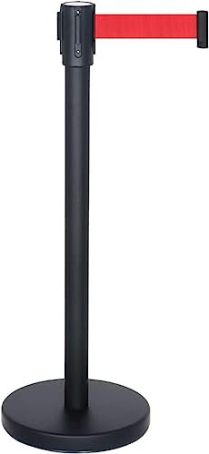 Hochleistungs-Stützpfosten zur Massenkontrolle, schwarz lackiert, Leitplankengurt, Stütze, Rutschfester Isolationsgurt, Geländerschutz, Teleskopgurt (Color : Black, Size : 3m)