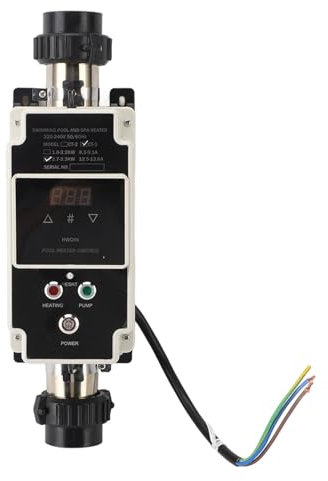 Bewinner Wärmepumpe Pool mit Digitalanzeige 230V 2,7-3,3 KW – Schwimmbad Durchlauferhitzer Thermostat für Spa Badewanne