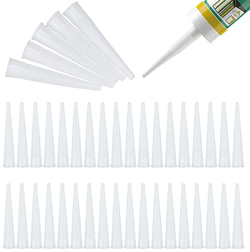 100 pcs Silicone Nozzle Caulk nozzles for Caulking, Screw-on Silicone Caulking Gun Nozzle for Kitchen, Bathroom, Window, Joint