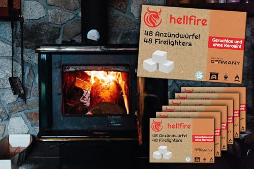 Anzündwürfel 288 Stk. I 576 Stk. I 1152 Stk. Kaminanzünder, Anzündhilfe Ofen Kamin Grill Feuer, lange Brenndauer, Deutsche Herstellung, geruchslos ohne Kerosin (6 Stück)
