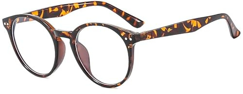 Long Keeper Blaulichtfilter Brille Damen Herren Retro Runde Runde Computerbrille Mindert Augenbelastung Blaufilter