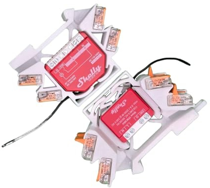 Printtastisch Hutschienenhalter passend für Shelly Relais 42 Modelle – Plus 1, 1PM, 2PM, Mini, Gen3, Gen4, i4 DC, Dimmer, RGBW2, Wave, EM, AddOn, DALI, Shutter – WAGO 221, PETG, 2 Stück