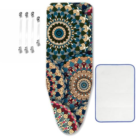 ZJBKX Bügelbrettbezug, XXL, Universal größe Bügeltischbezug, Extra Lage, 160 x 60 cm, Schöner Ersatz mit 4 Bügeltischspanner