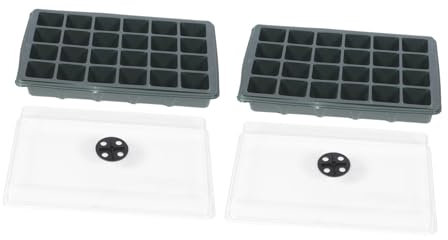 Boîte de Germination des Plantes 2 Pièces en Plastique Vert avec Couvercle