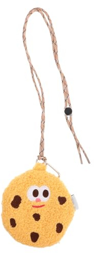 Tofficu Paquet Bandoulière Créatif Forme Biscuit Jaune en Peluche Porte-Monnaie Portable Multifonctionnel Léger pour Sorties Quotidiennes et Rangement Écouteurs