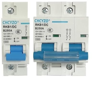 Disjoncteur, Disjoncteur Différentiel Disjoncteur CC monophasé 2 pôles 12 V, 24 V, 36 V, 48 V, 60 V, 72 V, 96 V, 120 V, for cellules solaires, for batteries de camping-cars, 80 A, 100 A, 125 A, 150 A,