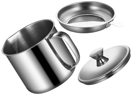 VALICLUD Contenitore Per Filtro Dell'olio in Acciaio Inossidabile Separatore Di Olio Per Cucina Domestica Utensile Per Filtrare e Acqua