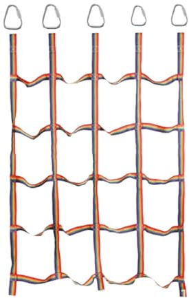SZLIFE Rete da Arrampicata per Bambini, Scala a pioli sospesa per Esterni, Attrezzatura da Gioco Portatile, Robusta Scala di Corda, Rete di Corda Colorata