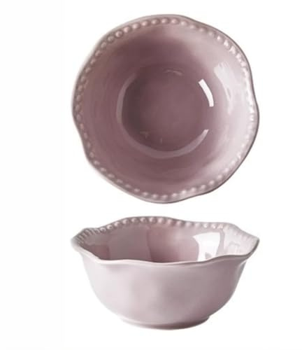 Keramisk Porslin Skål Maträtt Risplatta Middag Hushållsmat Frukost Efterrätt Fågelbo Sallad Frukt Glass Soppa Pasta (5-tums skål,Lila)