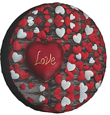 Valentine's Day Print Borsa Pneumatici Auto Impermeabile Poliestere Custodia Ruota di Scorta, per ricambi Auto, Camper Rimorchio, Camion, 17in