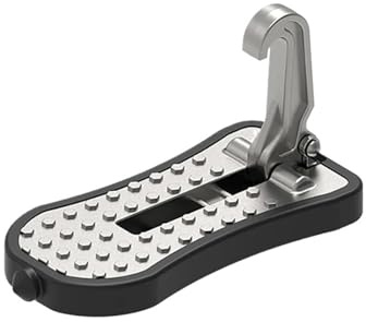 Freno Poggiapiedi Gradino Per Portiera Esteso Gradino Per Portapacchi Pieghevole Gancio Chiusura Universale Pedale Ausiliario Martello Sicurezza In Lega Pedali Auto(Standard In Silver)