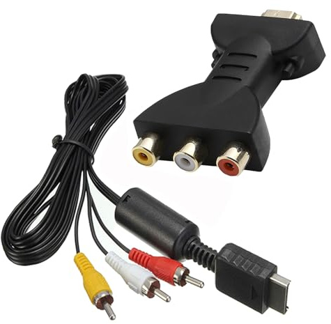Lot de 2 convertisseurs HDMI vers AV RGB RCA 1080p RVB vers HDMI pour PS1 PS2 PS3 Adaptateur HDMI vers 3-RGB avec TV, ordinateur portable, Xbox, PS2/3, appareil photo VHS, DVD, chargement USB (lot de