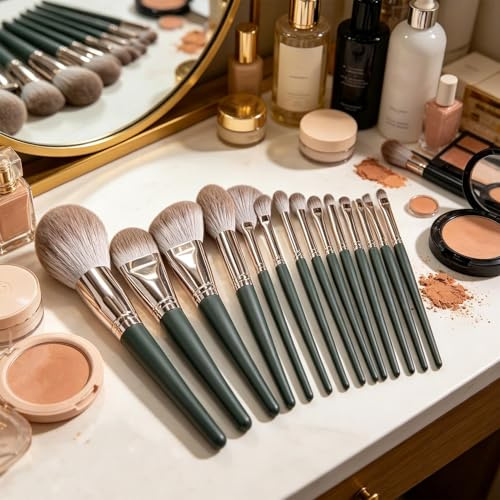 Makeupborstset – skönhetsverktygssats | tät sminkborstuppsättning, för hemsalong resa daglig rutinövning