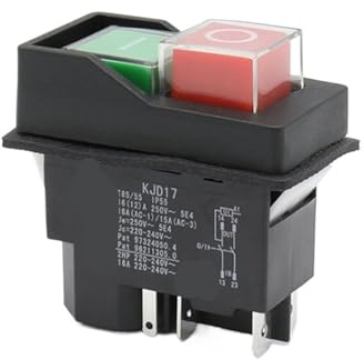 1pc 5pin IP55 220-240V 16A elektromagnetisk knapp säkerhetsbrytare för trädgårdsmaskin Elektroniskt verktyg KJD17