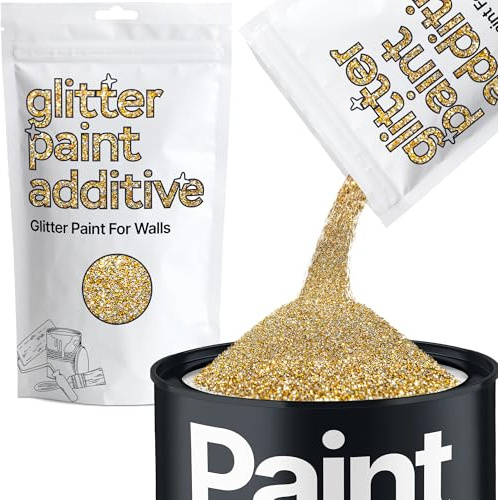 Hemway Gold Silver Glitter Paint Additive 100g for Adding Sparkle | for Paints & Varnish | Paint Walls Sparkly Add to Emulsion, Acrylic or Lacquer Indoor