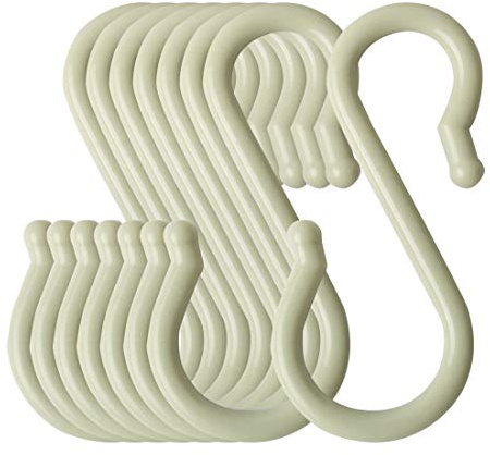 sourcing map 8 Pack S Shaped Hooks Plastic Hanger for Kitchen Bathroom Closet Holder Pots and Pans Cups Utensils Coats Towels Hanging Light Green