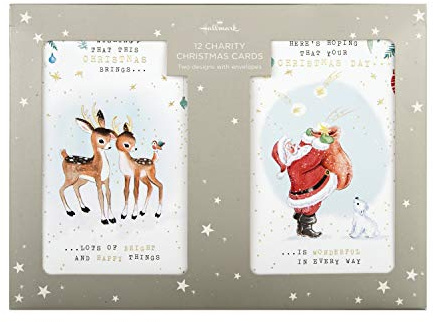 Hallmark Weihnachtskarten, 12 Karten in 2 Vintage-Designs