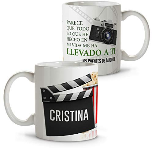 Taza San Valentin Personalizada Apta para Lavavajillas. Regalos para Cinefilos. Tazas Originales para Regalar Hombre. Regalos Originales para Parejas. Taza Cerámica 330ml. LOS PUENTES DE MADISON