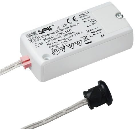 Elektronisches Sensor-Relais | Infrarot IR-Sensor für Schränke und Vitrinen | Automatische Ein/Aus-Schaltung für Geräte bis 250W | Präzise Steuerung im Haushalt und Büro | Ideale Energieeinsparung