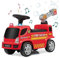GOPLUS Rutschauto Feuerwehr mit Seifenblasenpistole, Feuerwehrauto mit Licht und Sound, Rutschauto mit Sirene & Musik für Jungen & Mädchen, Kinderfahrzeug für 18-36 Monate, Rot (Modell 2)
