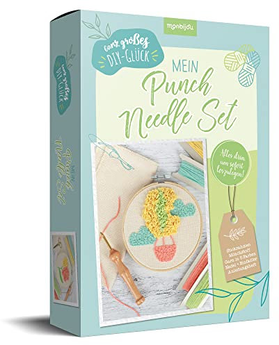 Ganz großes DIY-Glück: Mein Punch Needle Set: Anleitungsheft inkl. Stickrahmen, Garn, Stoffausschnitte und Nadeln in einem DIY-Set (monbijou)