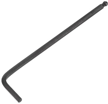 sourcing map 5/32 Ball End Hex Key Wrench, L Shaped Long Arm CR-V Repairing Tool, Black