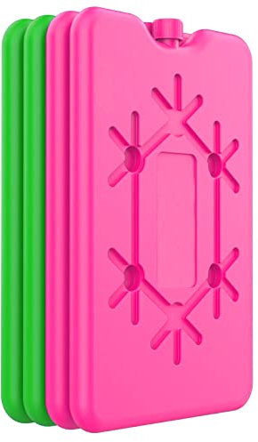 Kühlakkus für kühltasche - kühlakkus - 4 Stück à 200 ml-Wiederverwendbarer ultradünner kühlelement- Geeignet für Outdoor-Aktivitäten zum Mitnehmen, um Lebensmittel frisch zu halten (rot grün 2)