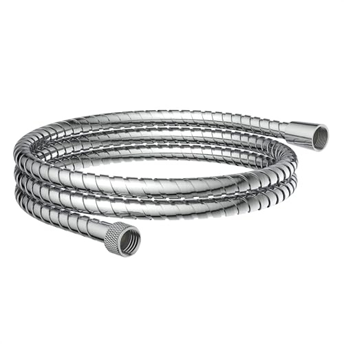 EISL Duschschlauch 2m Edelstahl, mit extra Knickschutz, Universal Brauseschlauch 200cm für die Dusche, Chrom JM200MKCRPLUS