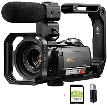 Video Camera 4K Professional For Vlog Recording Live Streaming, AC5 12X Optical Zoom Full HD Blogger Camcorder Vlog Cameras