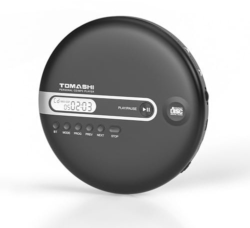 Lettore CD portatile con Bluetooth, lettore CD con cuffie, ESP 40 secondi per casa, viaggi e auto, CD Walkman con display LCD per adulti studenti bambini