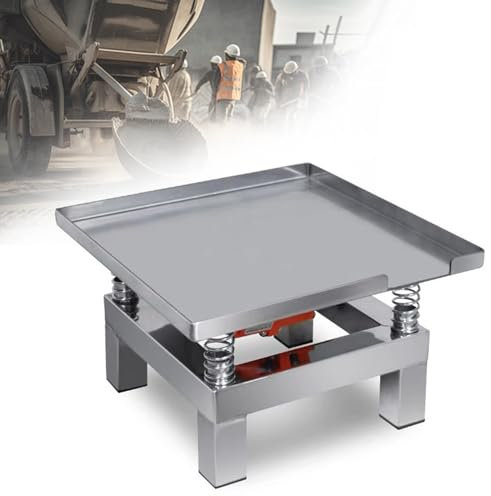 Aredwhiterui 35x35cm Petite Table Vibrante pour Béton, Plateforme Compacteuse en Acier Inoxydable - 3600rpm Moteur en Fil De Cuivre Pur, Plateforme Vibrante pour Blocs D'essai Et Bancs D'essai