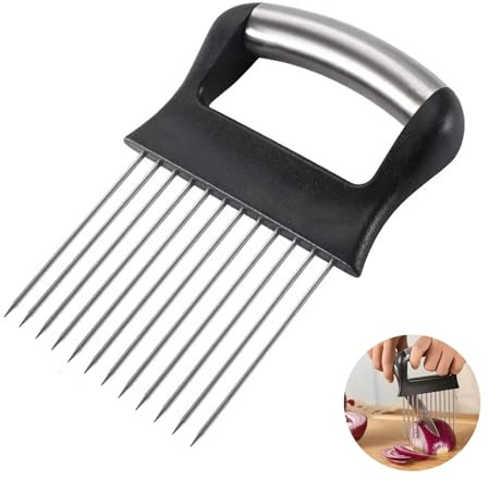 Onion Slicer Holder - All-in-one Onion Holder Stainless Steel Onion Fork Food Slicing Helper Kitchen Gadget Loose Meat Needle Kitchen Gadget Helper Kitchen Tool