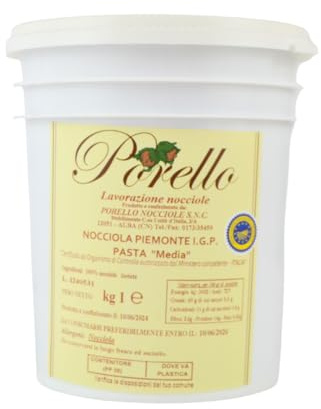 KG 1 PASTA MEDIA (tostatura media) NOCCIOLA PIEMONTE I.G.P. PORELLO IDEALE PER GELATERIA E PASTICCERIA